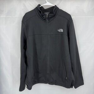 North Face Men XL Full Zip Jacket Long Sleeve Black Collared Pockets Outerwear